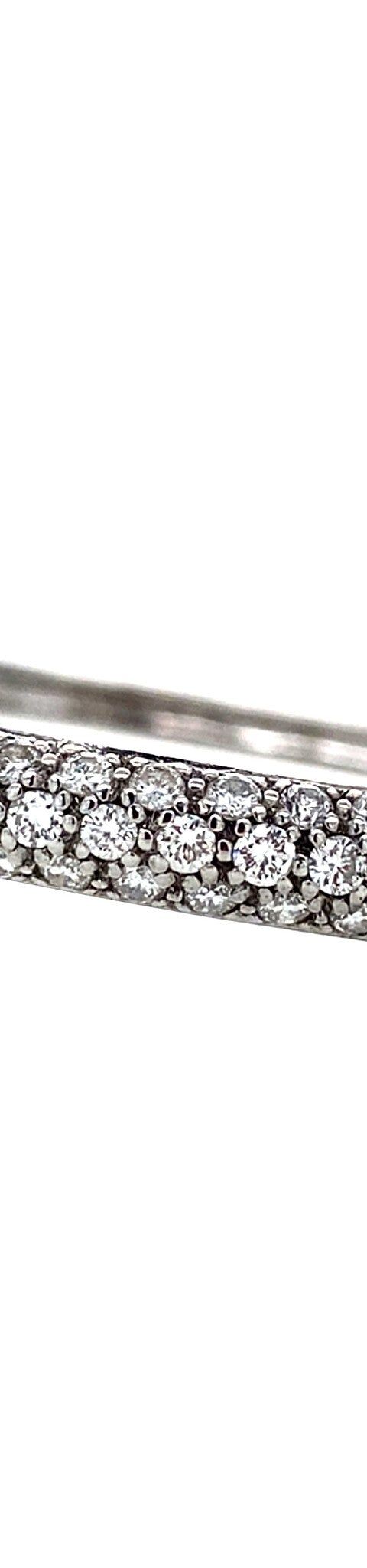 Vintage 18K White Gold Bangle with Diamond